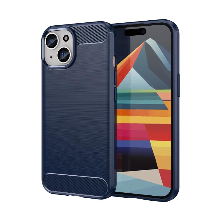 For iPhone 13 WANLONFENG Brushed Texture Shockproof TPU Phone Case with Screen Film