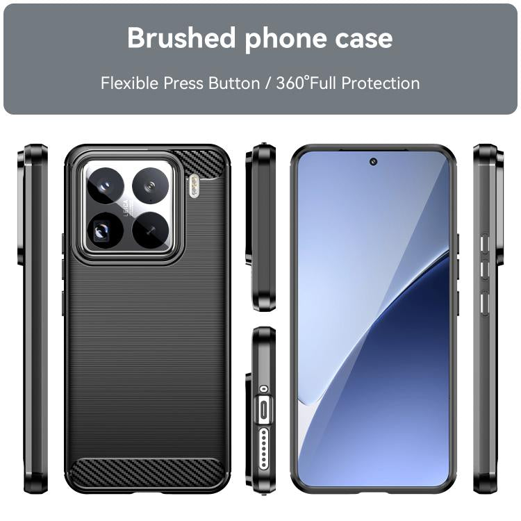 For Xiaomi 15 Pro WANLONFENG Brushed Texture Shockproof TPU Phone Case with Screen Film