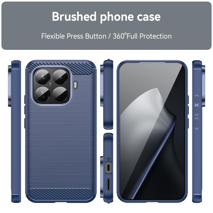 For Xiaomi 15T Pro 5G WANLONFENG Brushed Texture Shockproof TPU Phone Case with Screen Film