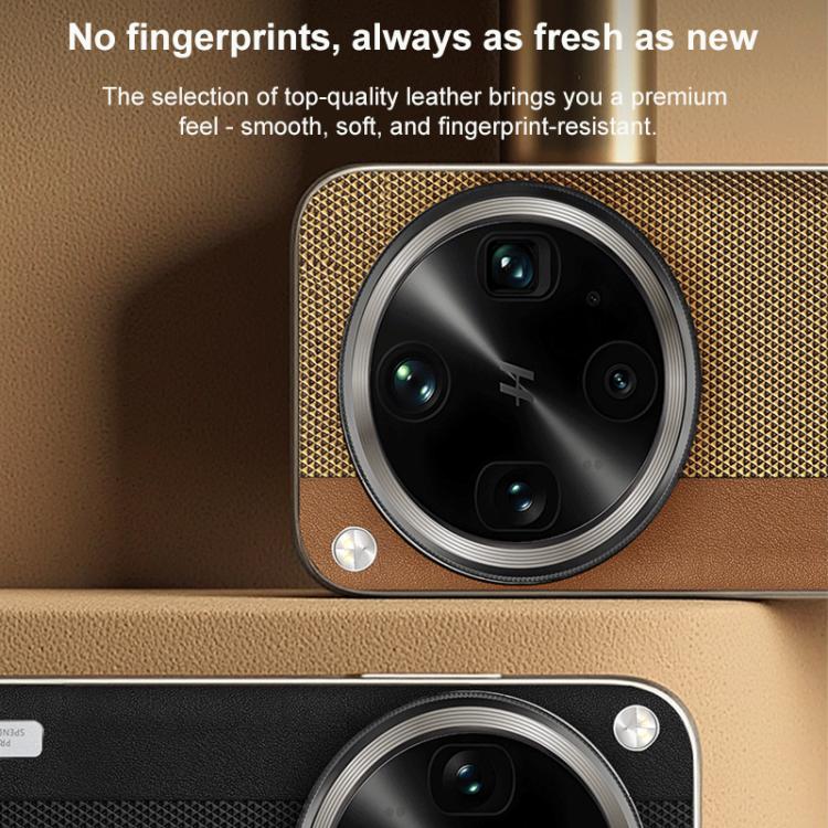 For OPPO Find X8 Ultra Electroplated Matte Frame Dual Color Splicing Vegan Leather Phone Case