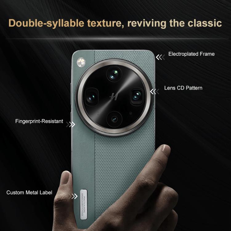 For OPPO Find X8 Electroplated Matte Frame Dual Color Splicing Vegan Leather Phone Case
