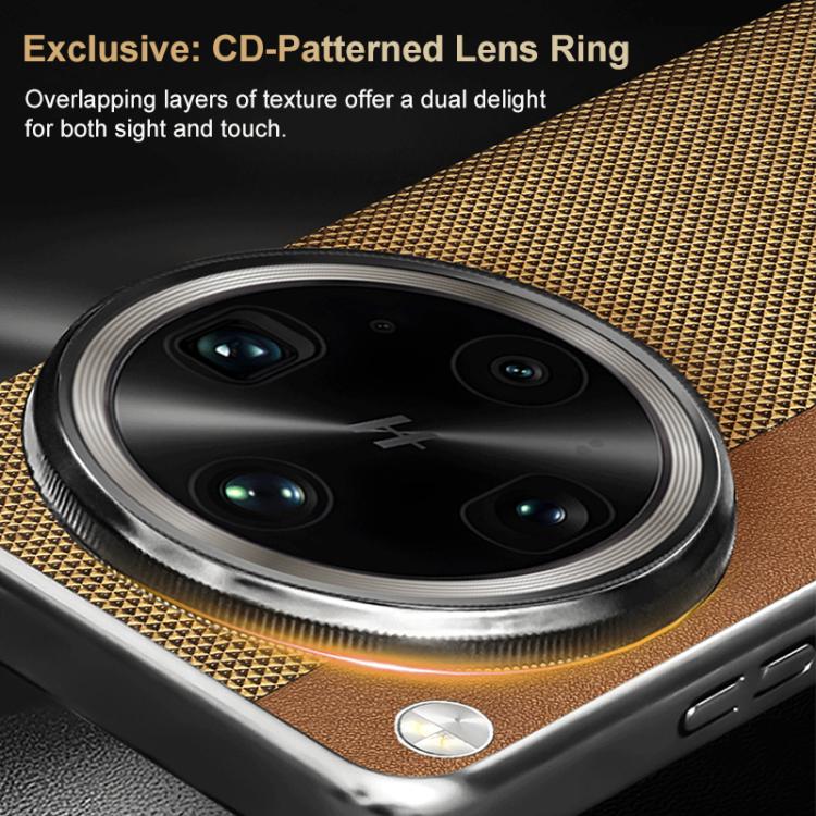 For OPPO Find X8 Pro Electroplated Matte Frame Dual Color Splicing Vegan Leather Phone Case