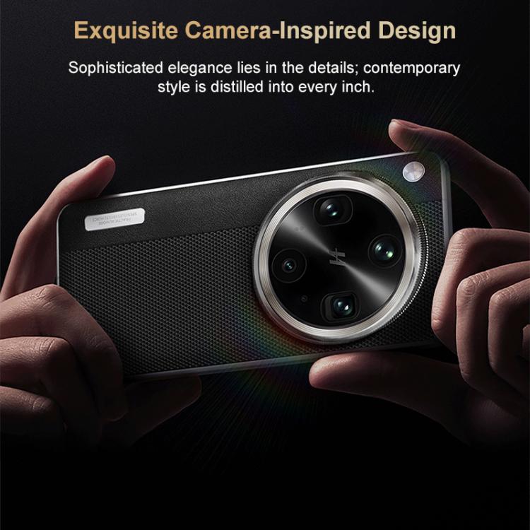 For OPPO Find X8 Pro Electroplated Matte Frame Dual Color Splicing Vegan Leather Phone Case