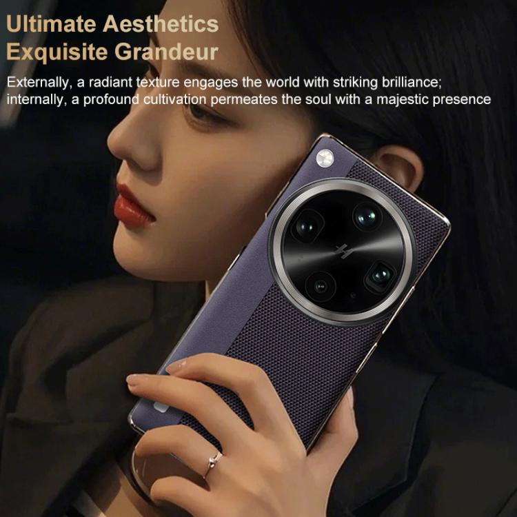 For OPPO Find X8 Electroplated Matte Frame Dual Color Splicing Vegan Leather Phone Case