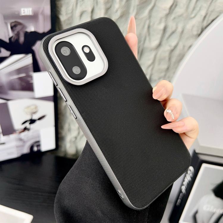 For OnePlus 15T Matte Grid Texture Vegan Leather Phone Case