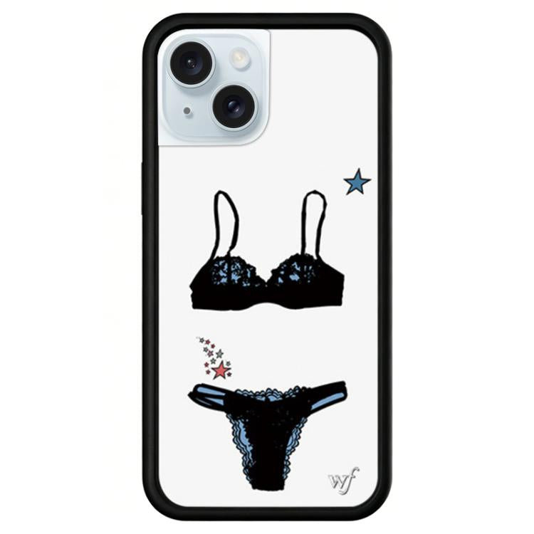 For iPhone 15 Plus WildFlow Trendy Clothing Series Pattern Phone Case - Underwear