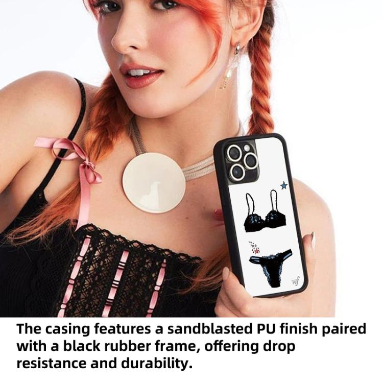 For iPhone 16 Pro Max WildFlow Trendy Clothing Series Pattern Phone Case - Underwear