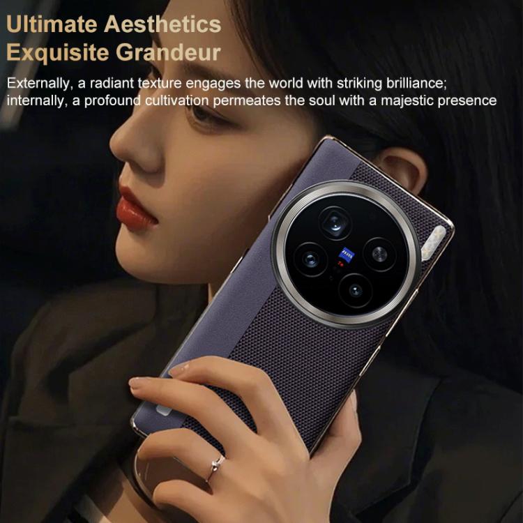For vivo X200s Electroplated Matte Frame Dual Color Splicing Vegan Leather Phone Case