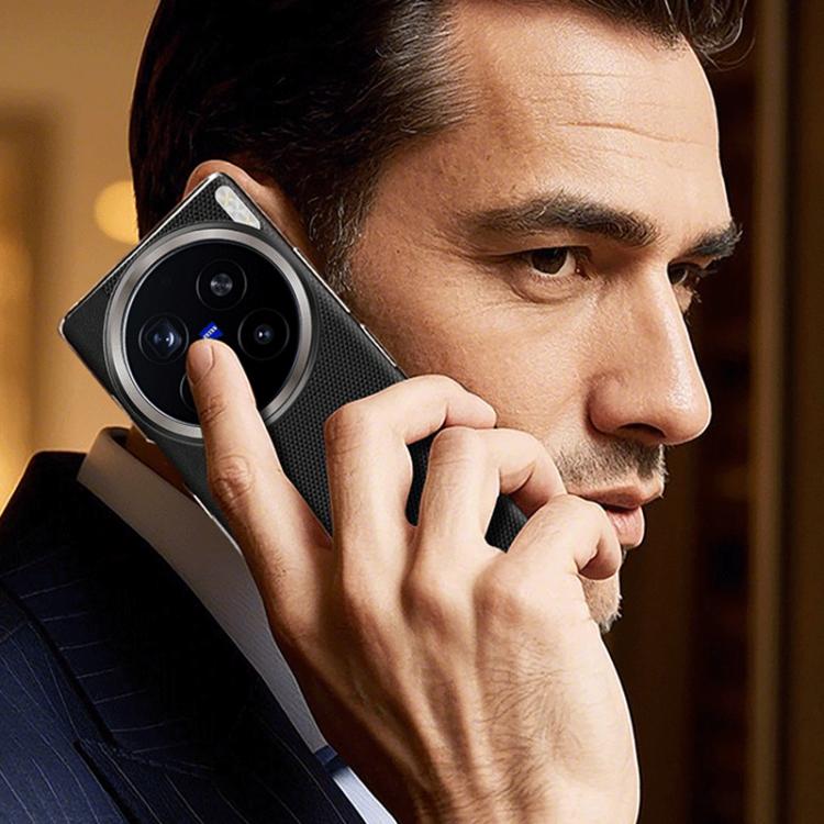 For vivo X200 Electroplated Matte Frame Dual Color Splicing Vegan Leather Phone Case