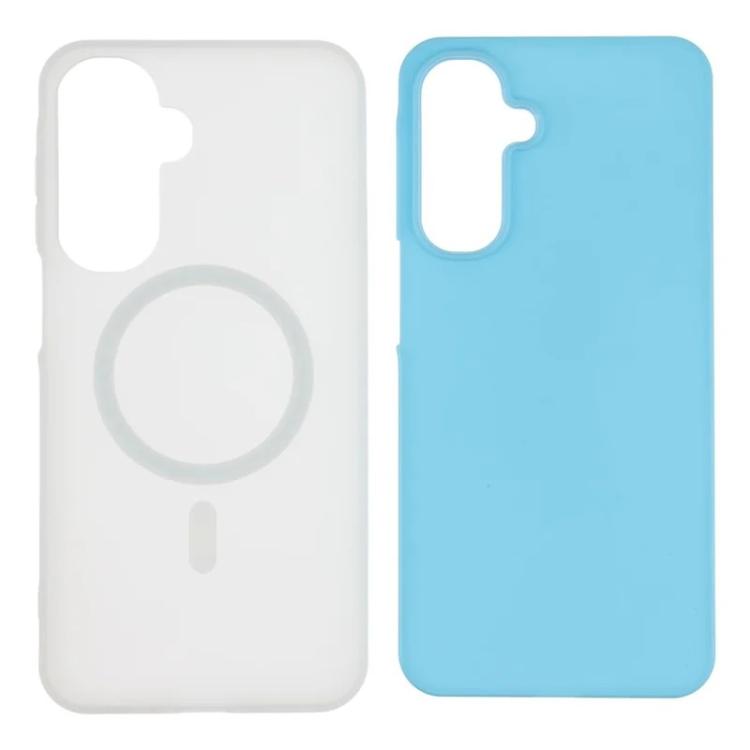 For Galaxy A15 5G WANLONFENG Macarons Matte Magnetic Phone Case with 2pcs Screen Films