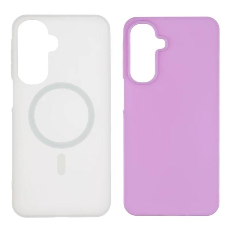 For Galaxy A15 5G WANLONFENG Macarons Matte Magnetic Phone Case with 2pcs Screen Films