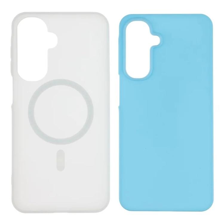 For Galaxy A17 5G / 4G WANLONFENG Macarons Matte Magnetic Phone Case with 2pcs Screen Films