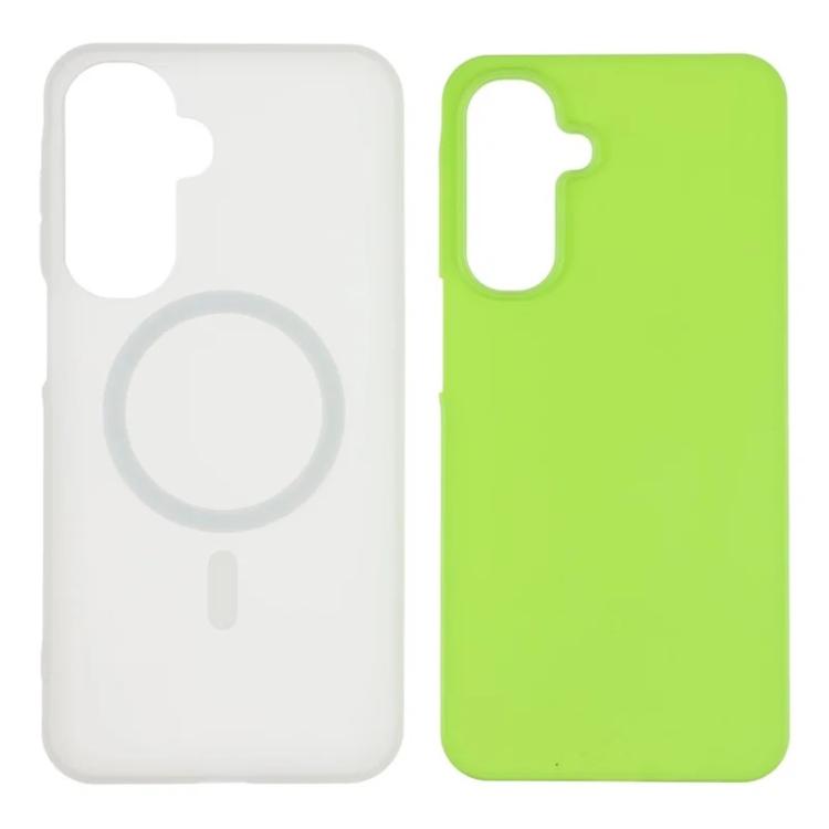 For Galaxy A17 5G / 4G WANLONFENG Macarons Matte Magnetic Phone Case with 2pcs Screen Films