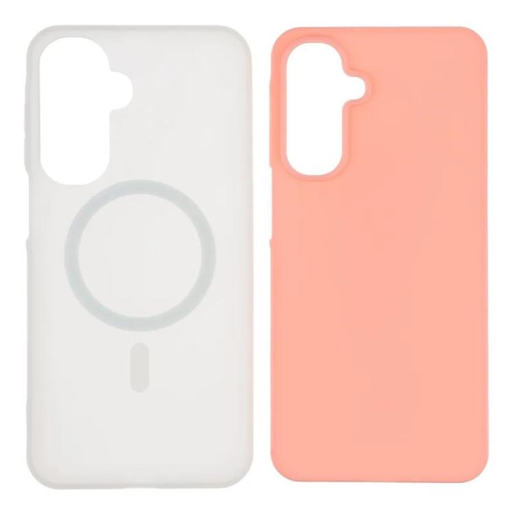 For Galaxy A35 5G WANLONFENG Macarons Matte Magnetic Phone Case with 2pcs Screen Films