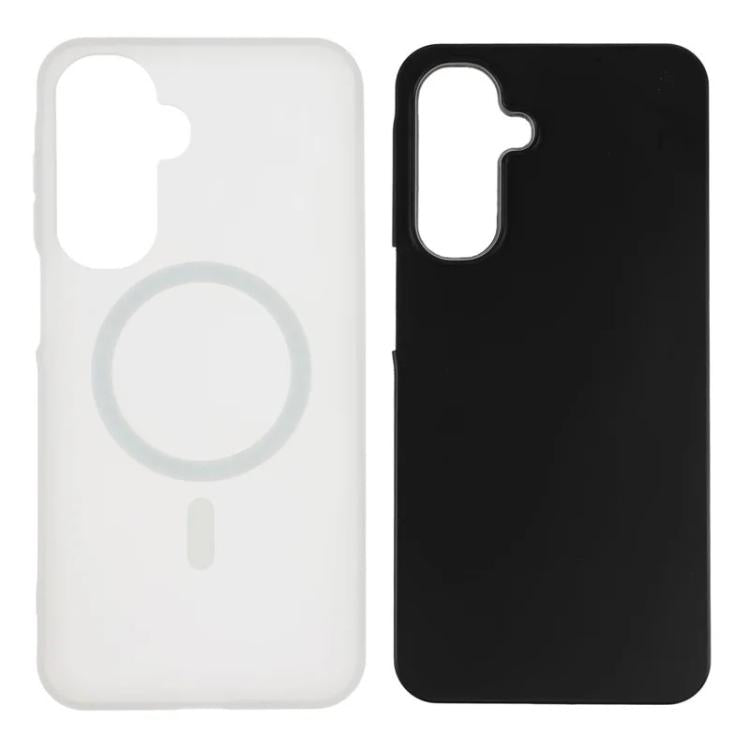 For Galaxy A35 5G WANLONFENG Macarons Matte Magnetic Phone Case with 2pcs Screen Films