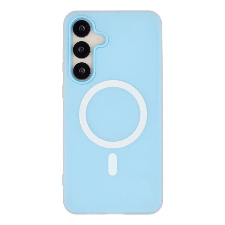 For Galaxy A35 5G WANLONFENG Macarons Matte Magnetic Phone Case with 2pcs Screen Films