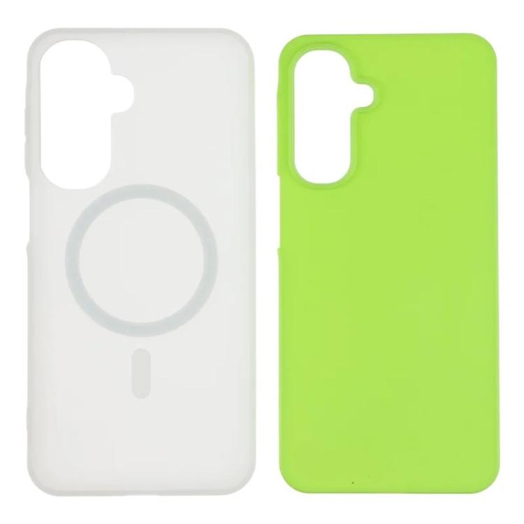 For Galaxy A35 5G WANLONFENG Macarons Matte Magnetic Phone Case with 2pcs Screen Films