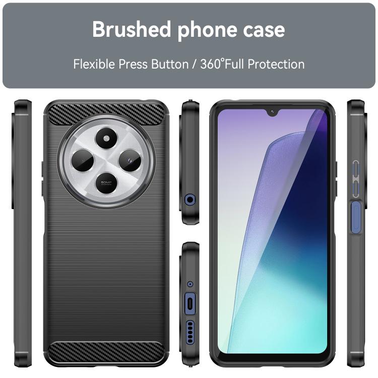 For Redmi 14R 5G / 14C 4G WANLONFENG Brushed Texture Shockproof TPU Phone Case with Screen Film