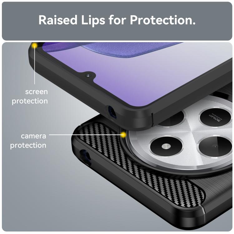For Redmi 14R 5G / 14C 4G WANLONFENG Brushed Texture Shockproof TPU Phone Case with Screen Film