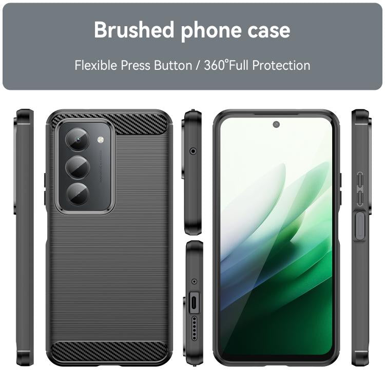 For Redmi 15 5G Global 169.5mm WANLONFENG Brushed Texture Shockproof TPU Phone Case with Screen Film