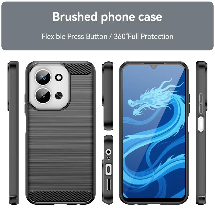 For Redmi 15C 5G / 4G EU 173mm WANLONFENG Brushed Texture Shockproof TPU Phone Case with Screen Film
