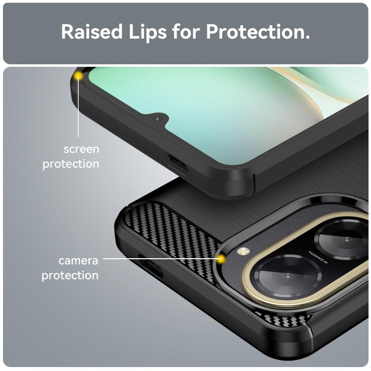 For Redmi A5 4G 173.3mm WANLONFENG Brushed Texture Shockproof TPU Phone Case with Screen Film