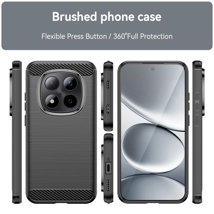 For Redmi Note 14 Pro 4G WANLONFENG Brushed Texture Shockproof TPU Phone Case with Screen Film