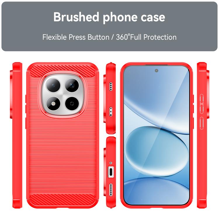For Redmi Note 14 Pro 5G WANLONFENG Brushed Texture Shockproof TPU Phone Case with Screen Film