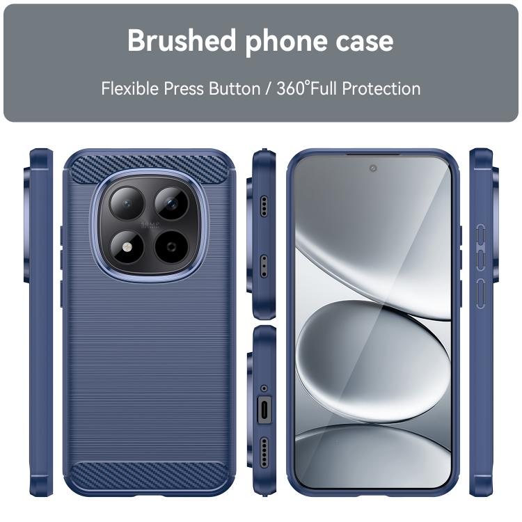 For Redmi Note 14 Pro 5G WANLONFENG Brushed Texture Shockproof TPU Phone Case with Screen Film