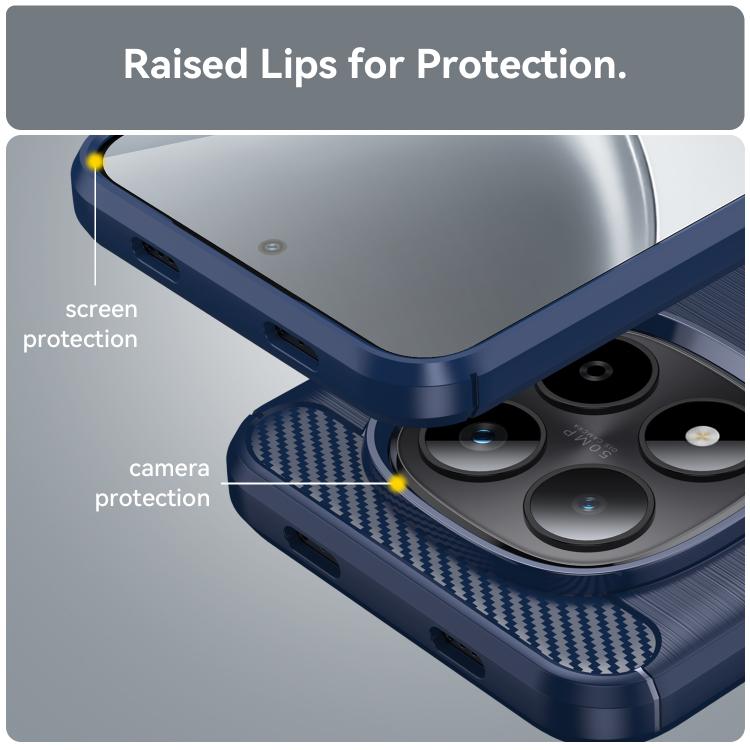 For Redmi Note 14 Pro 5G WANLONFENG Brushed Texture Shockproof TPU Phone Case with Screen Film