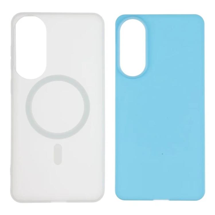 For Galaxy S25 Edge 5G WANLONFENG Macarons Matte Magnetic Phone Case with 2pcs Screen Films