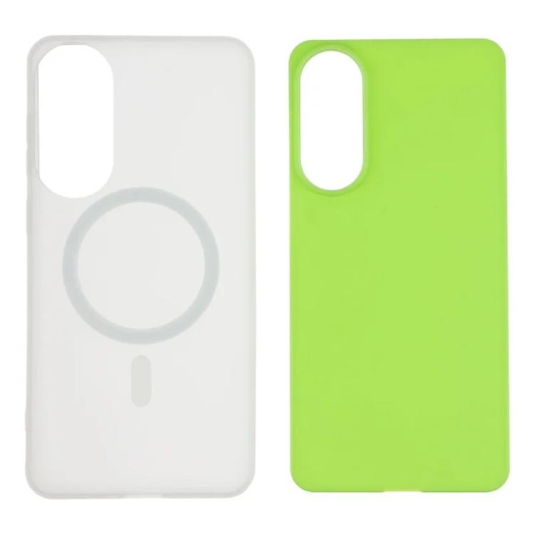 For Galaxy S25 Edge 5G WANLONFENG Macarons Matte Magnetic Phone Case with 2pcs Screen Films