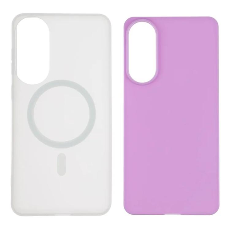 For Galaxy S25 Edge 5G WANLONFENG Macarons Matte Magnetic Phone Case with 2pcs Screen Films