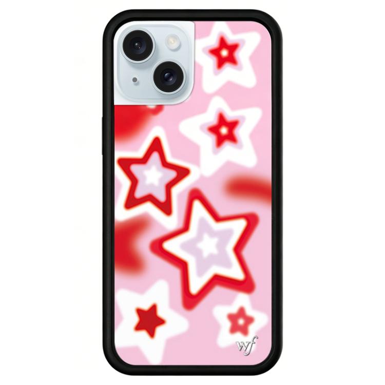 For iPhone 15 Plus WildFlow Red Star Series Pattern Phone Case
