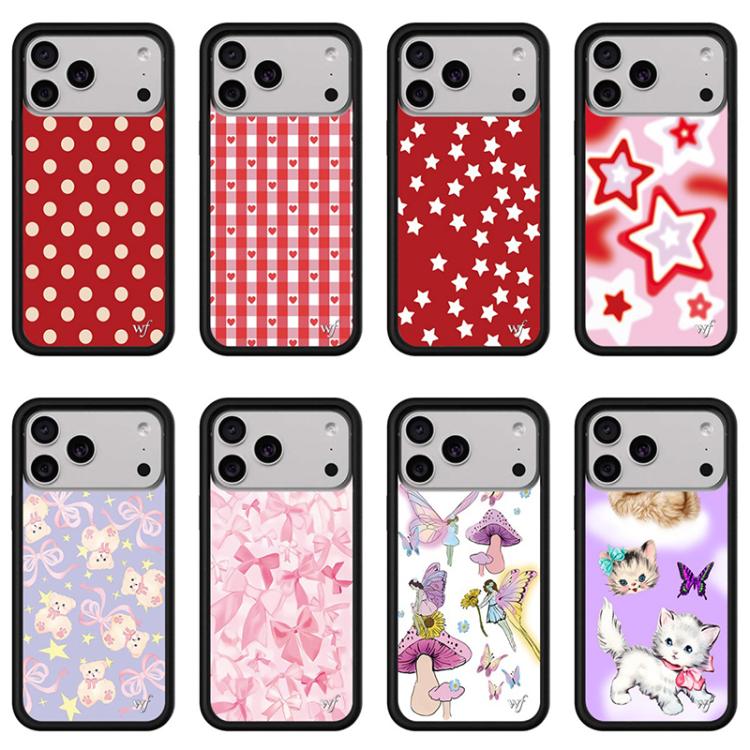 For iPhone 16 Plus WildFlow Red Star Series Pattern Phone Case