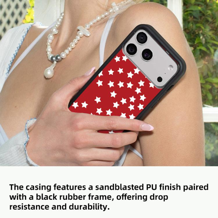 For iPhone 15 Pro WildFlow Red Star Series Pattern Phone Case