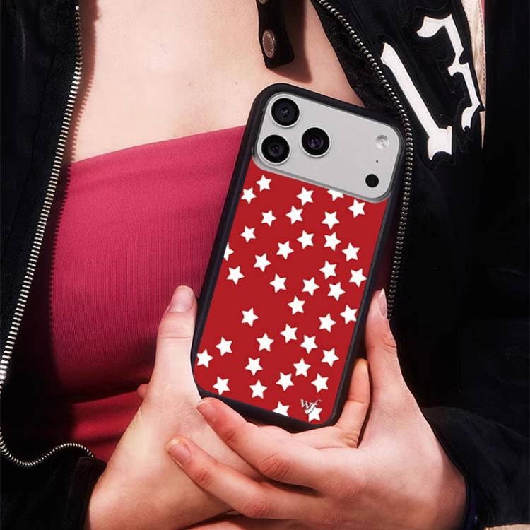 For iPhone 16 Plus WildFlow Red Star Series Pattern Phone Case