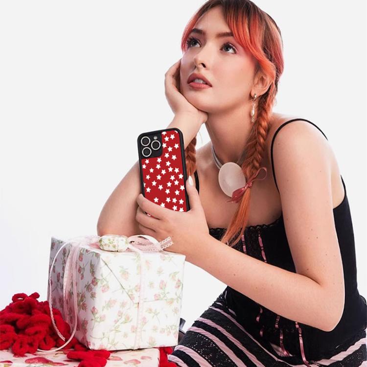 For iPhone 15 WildFlow Red Star Series Pattern Phone Case