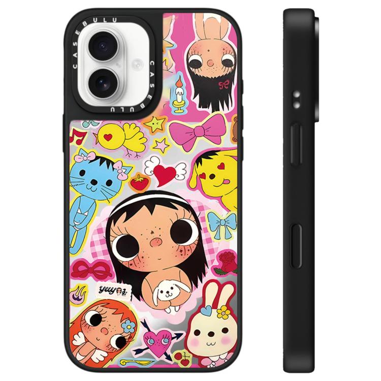 For iPhone 17 YUY Series Pattern Camera Control Button Mirror Phone Case