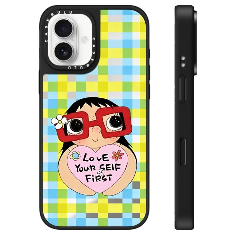 For iPhone 17 YUY Series Pattern Camera Control Button Mirror Phone Case