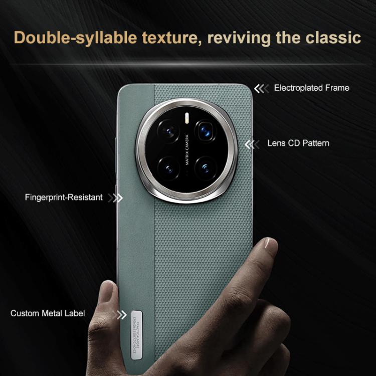 For Honor Magic7 Pro Electroplated Matte Frame Dual Color Splicing Vegan Leather Phone Case