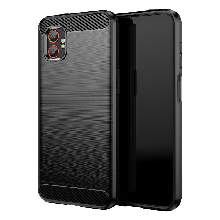 For Galaxy XCover7 Pro WANLONFENG Brushed Texture Shockproof TPU Phone Case with Screen Film