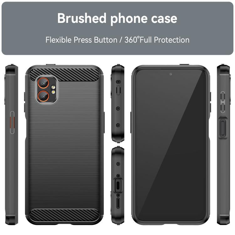 For Galaxy XCover7 Pro WANLONFENG Brushed Texture Shockproof TPU Phone Case with Screen Film
