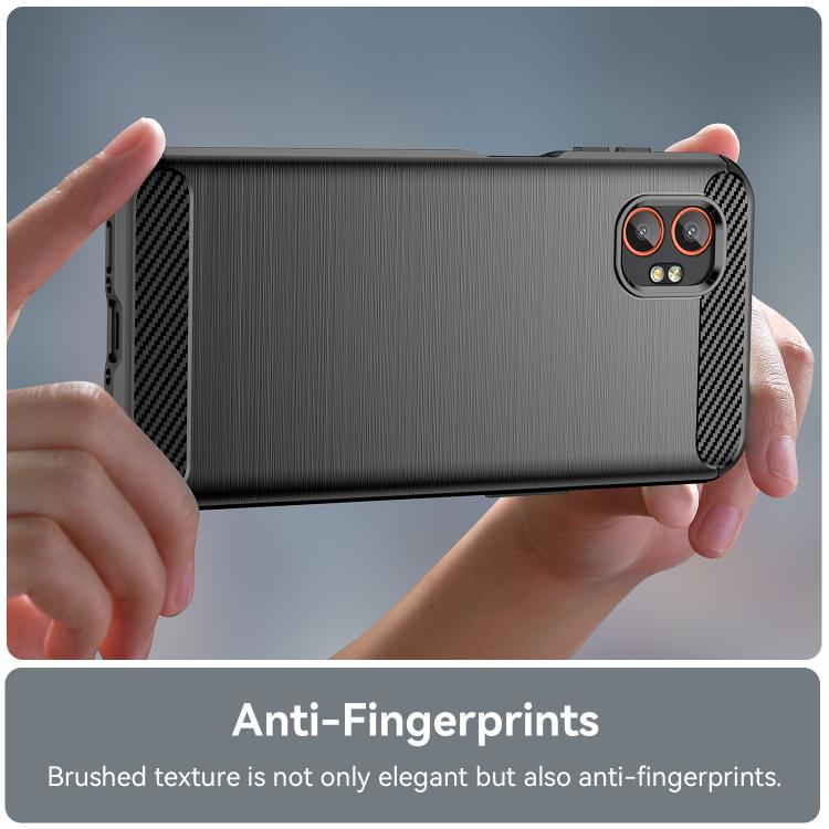 For Galaxy XCover7 Pro WANLONFENG Brushed Texture Shockproof TPU Phone Case with Screen Film