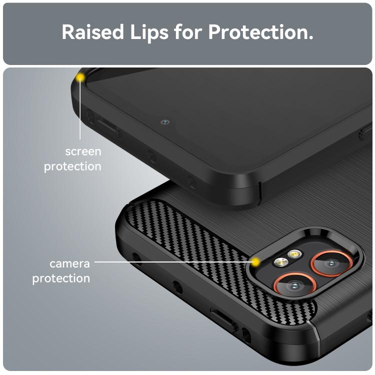 For Galaxy XCover7 Pro WANLONFENG Brushed Texture Shockproof TPU Phone Case with Screen Film