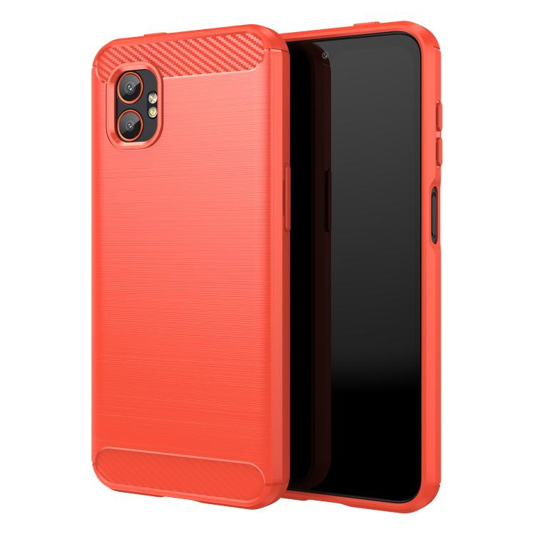For Galaxy XCover7 Pro WANLONFENG Brushed Texture Shockproof TPU Phone Case with Screen Film