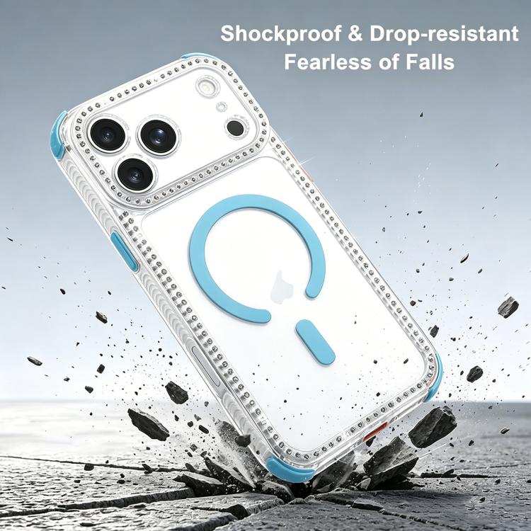 For iPhone 17 Dream Diamond 2 in 1 Shockproof Magnetic Phone Case with Long Lanyard