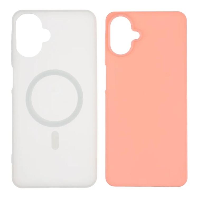 For Galaxy A07 4G WANLONFENG Macarons Matte Magnetic Phone Case with 2pcs Screen Films