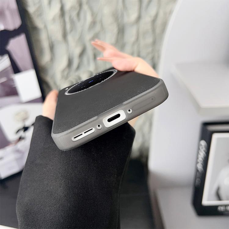For vivo X300 Pro Matte Grid Texture Vegan Leather Phone Case