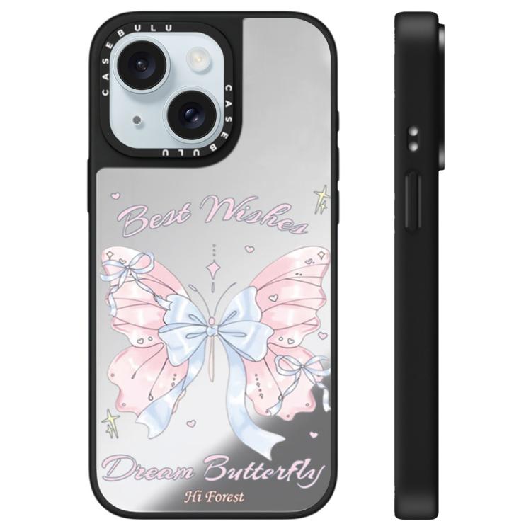For iPhone 15 Hi Forest Series Pattern Mirror Phone Case